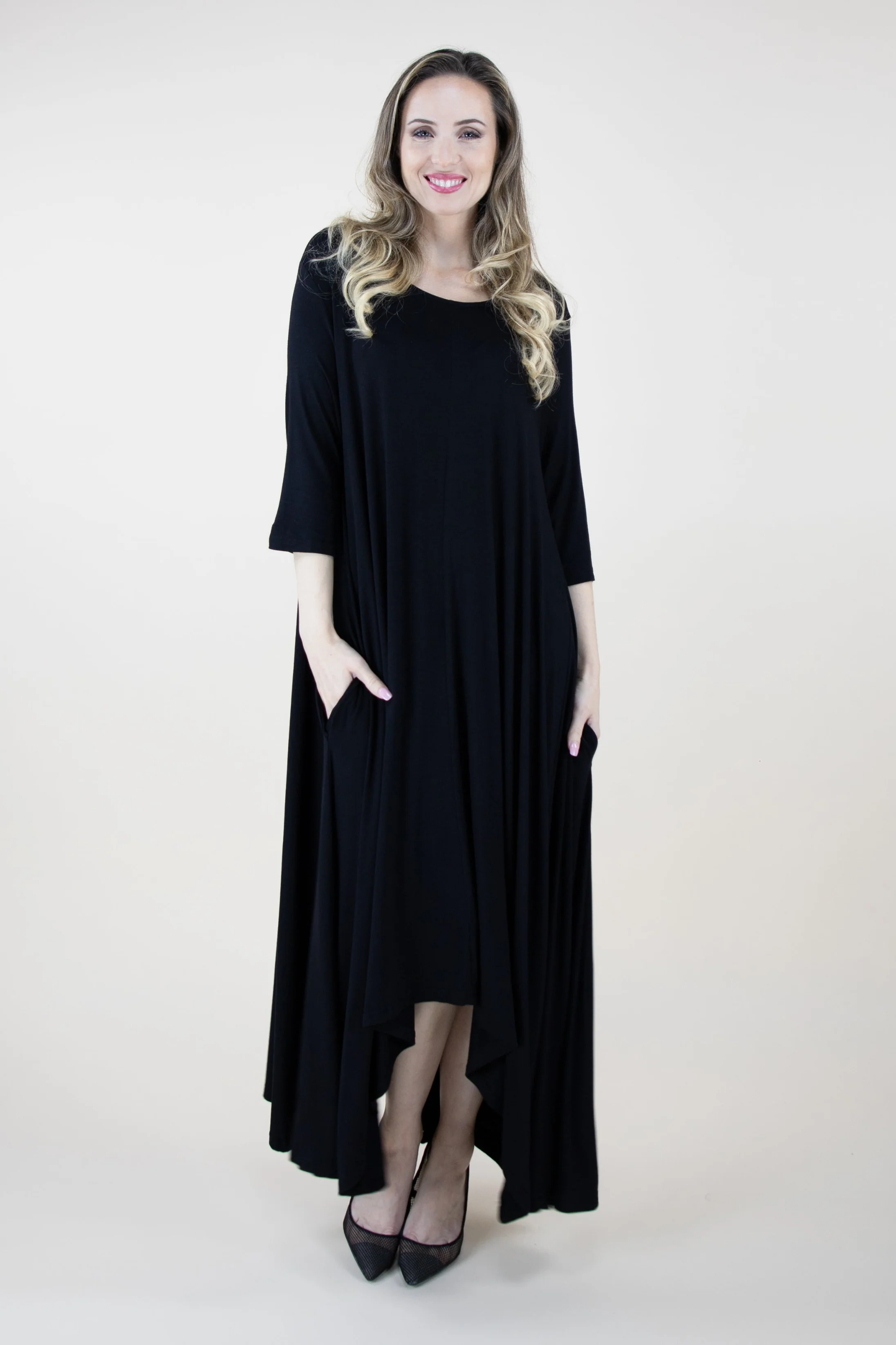3/4 Sleeve Maxi Dress