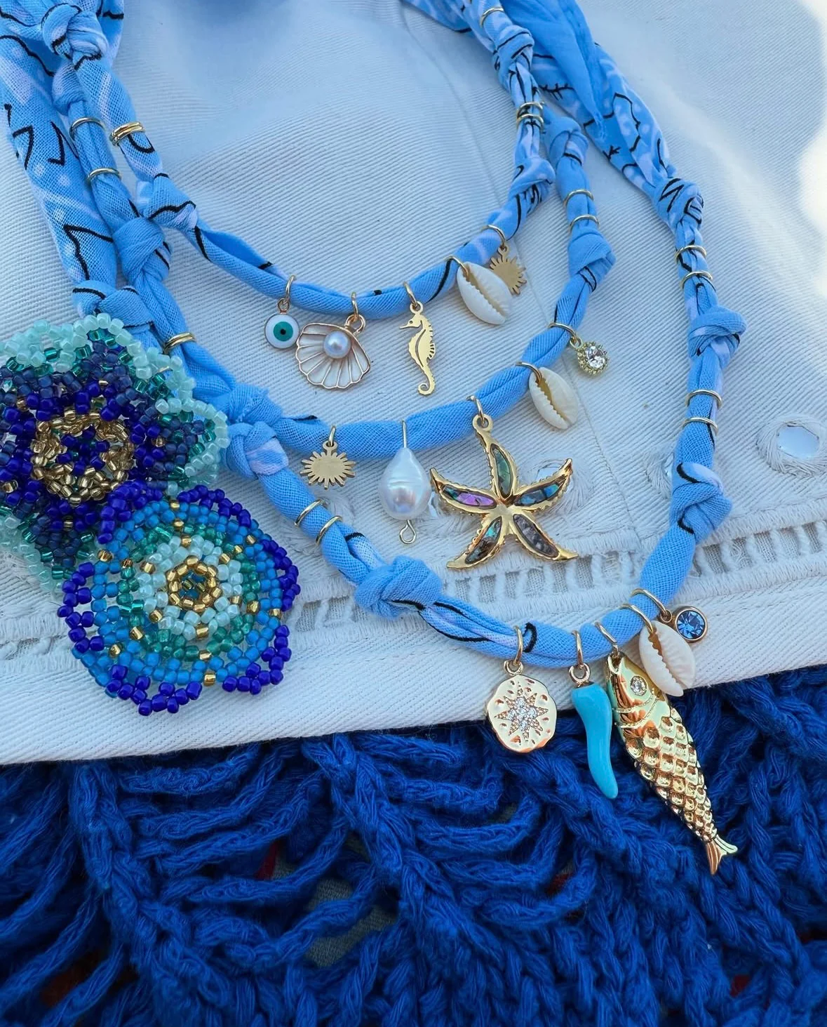Hydra Island Sky Seahorse Necklace - Image 2