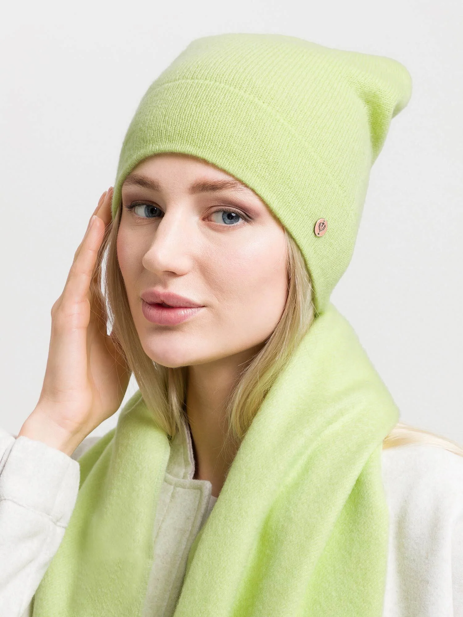 Jersey Knit Cashmere Slouch Hat - Image 4