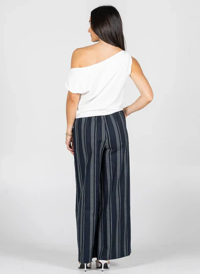 Linen Stripe Wide Leg Pant - Image 3