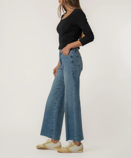 Meg High Rise Fab Ab Wide Leg Raw Hem - Image 2