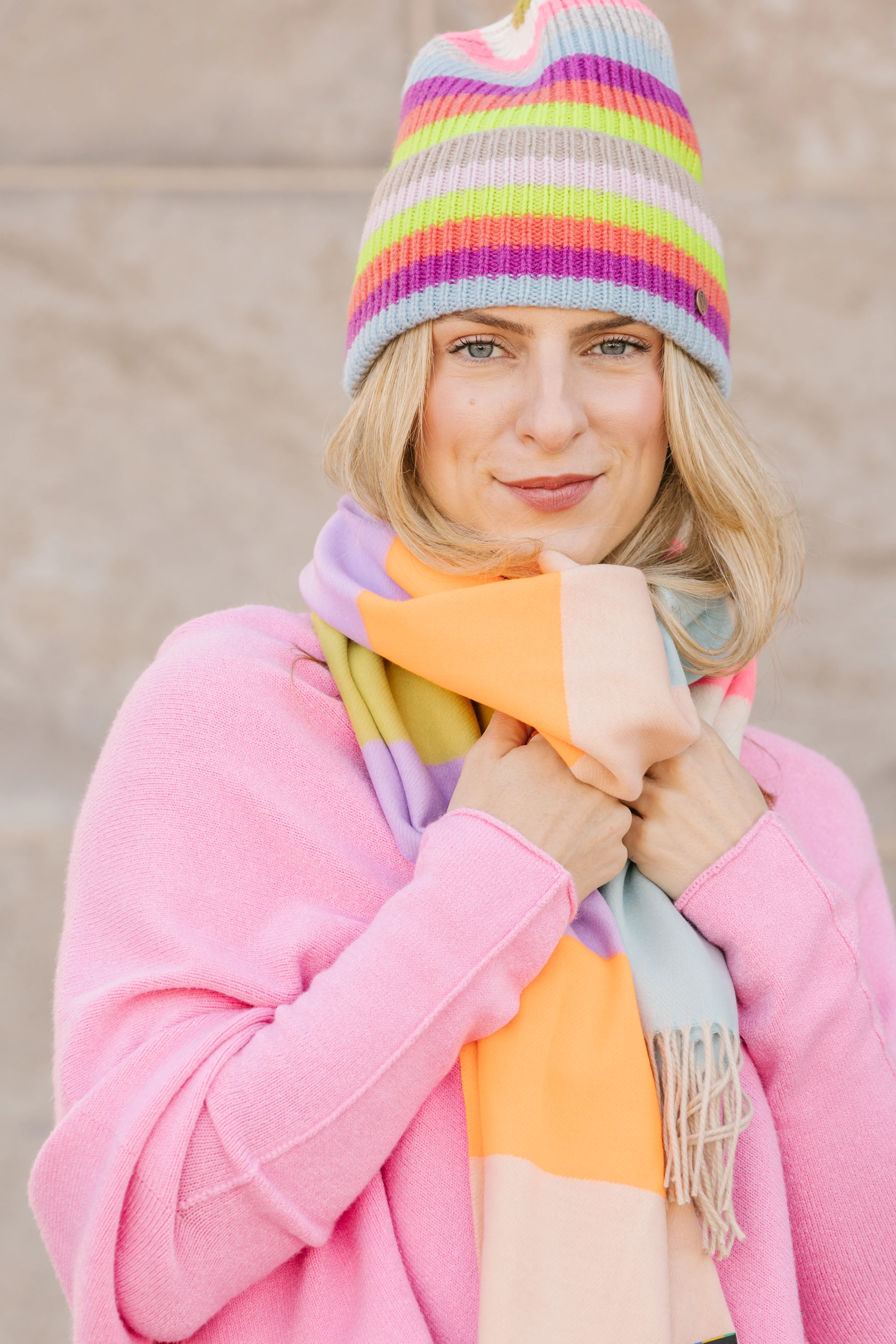 Multi Stripes Cashmink Scarf - Image 2