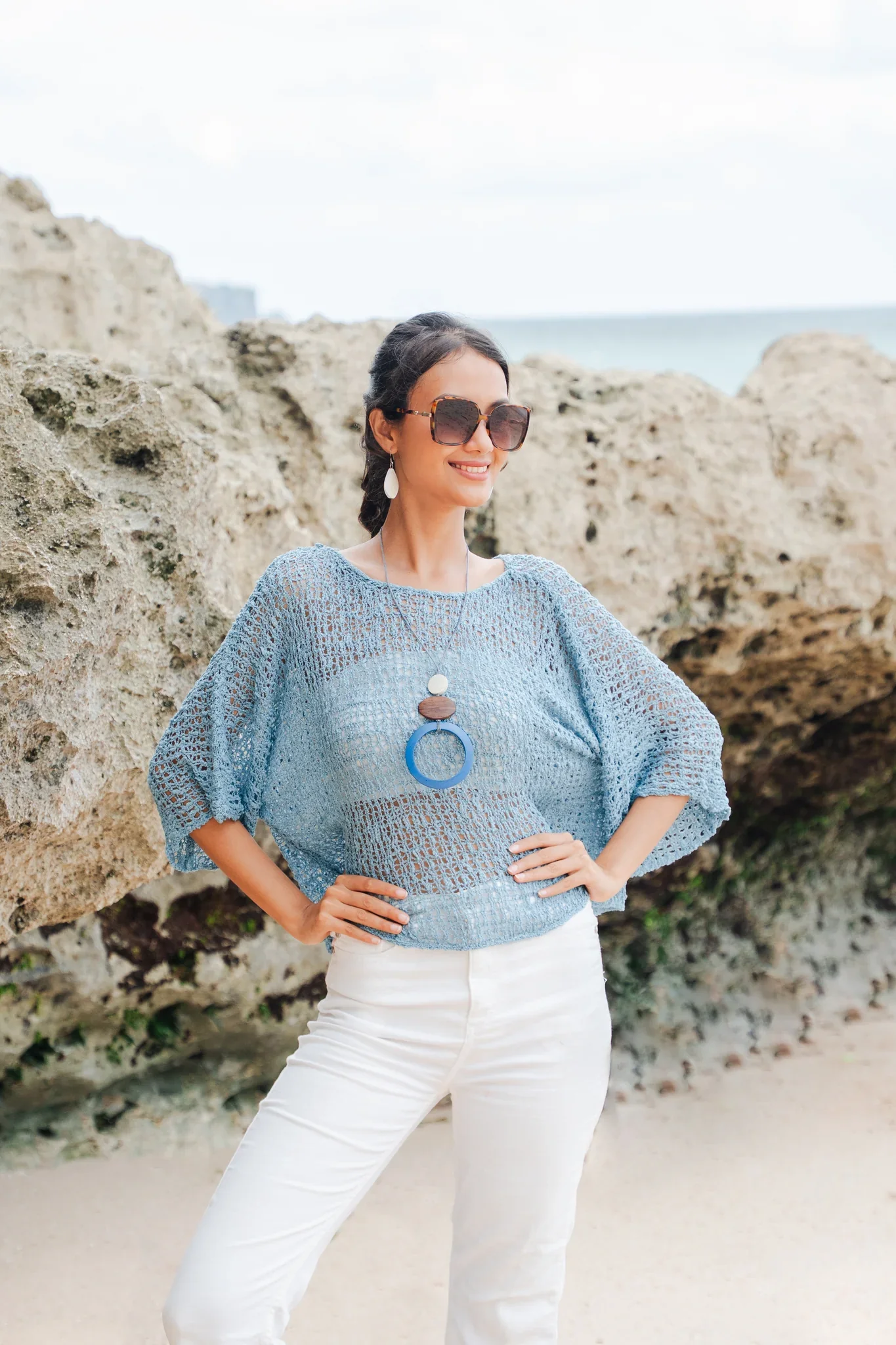 Popcorn Knit Short Sleeve Top - Image 3
