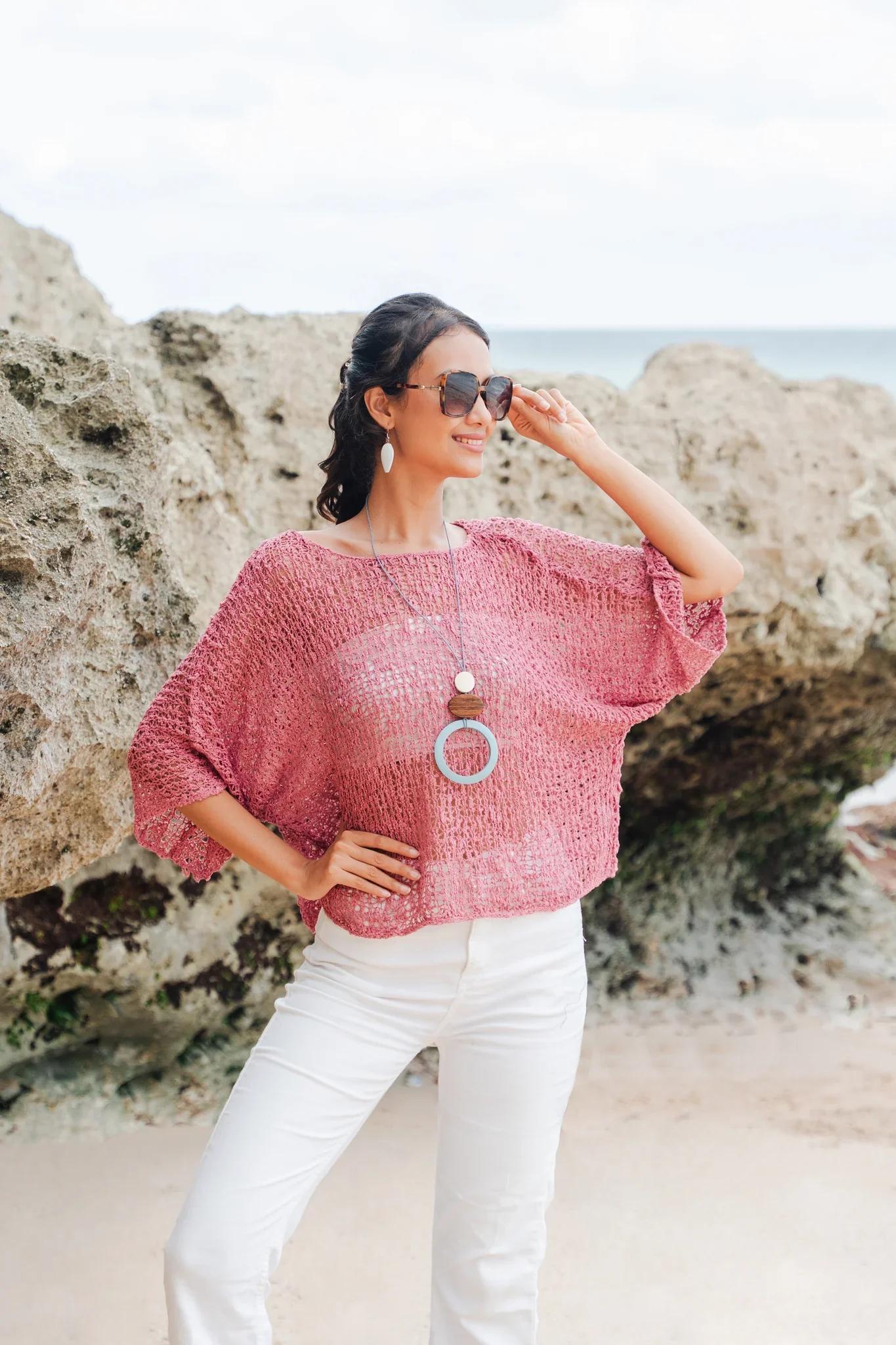 Popcorn Knit Short Sleeve Top - Image 4