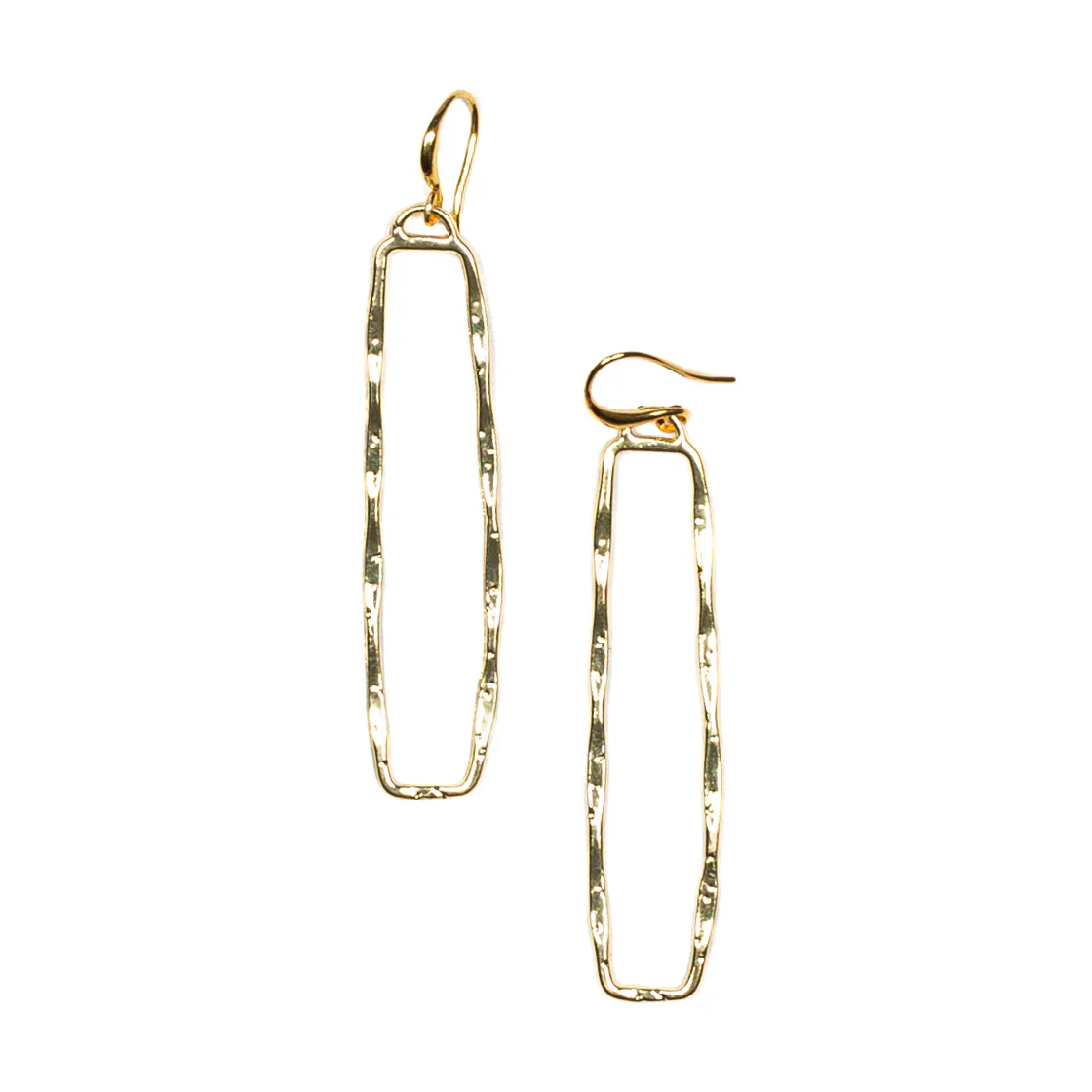 Rectangular Drop Earring Gold Plated - Image 2