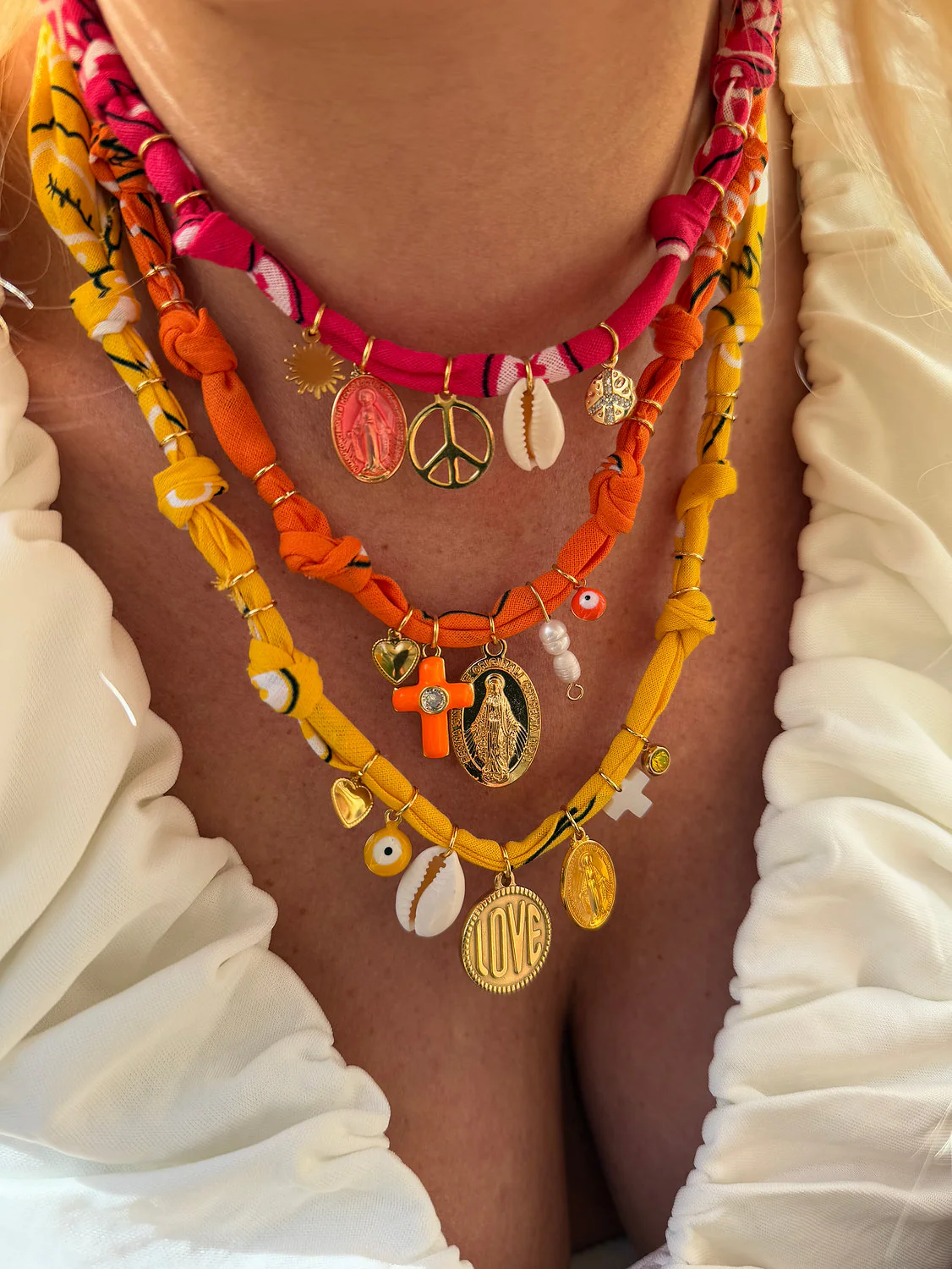 Santa Giulia Orange Cross Necklace - Image 2