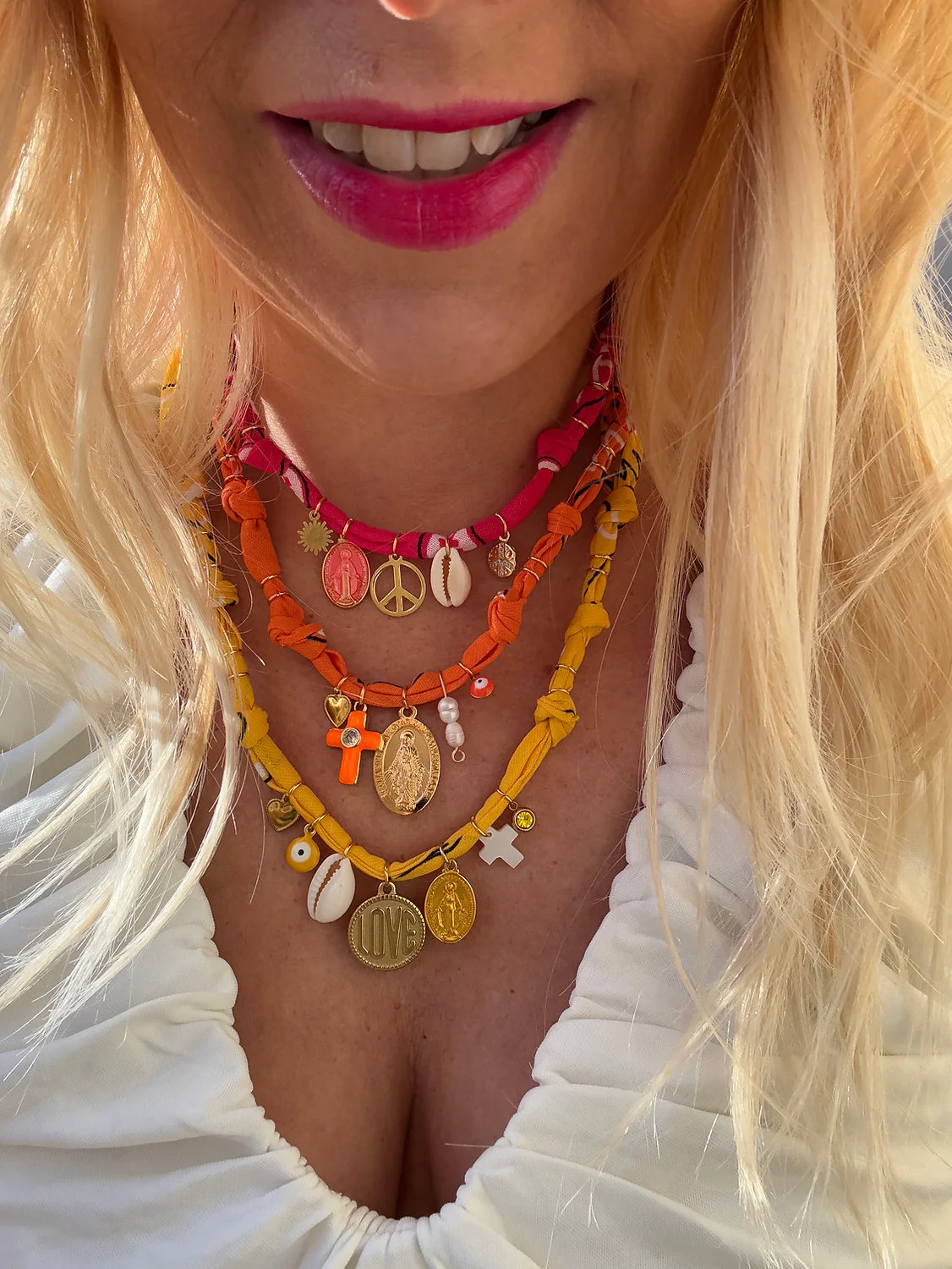 Santa Giulia Orange Cross Necklace - Image 3