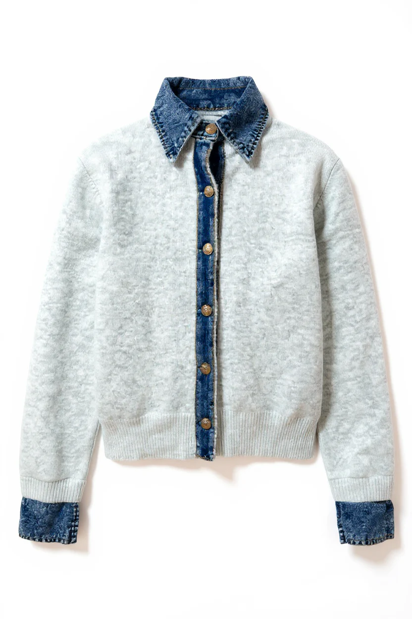 The Denim Button-up Cardigan - Image 5